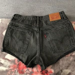 Levi’s High Waisted Black Jean Shorts